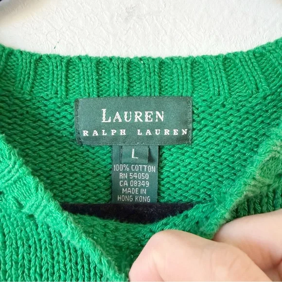 Vintage Ralph Lauren Green Sweater Sz L - Picture 3 of 5